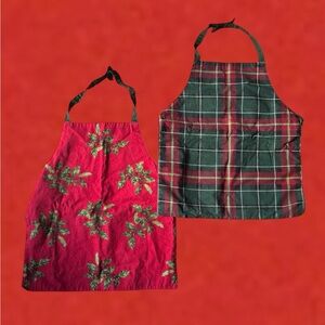 Children’s Reversible Holiday Aprons - Bundle of 2